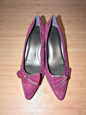 ☘️ Talbots Pointed Toe Bow Heels in Purple Size 7 Womens